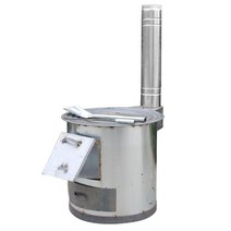 장작 난로 화로 농촌 화덕 야외 스토브 숯불 업소용, 업그레이드 된 직경 58cm 장작 난로  굴뚝