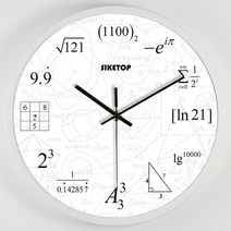 신박한 무소음 수학 공부방 학원 시계 공식 인테리어 벽시계, 14인치 + A