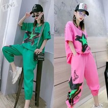 TANC여름 여성 트레이닝 세트/반판티/조거바지/티셔츠
