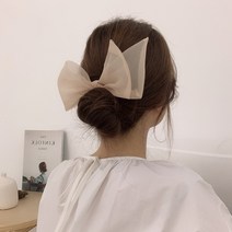 오간자 왕리본 머리핀 곱창 머리 자동핀 5color