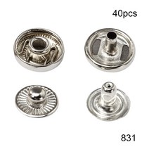 MIUSIE 40 Set Leather Snap Fasteners Kit Metal Press Studs Sewing Button Fastene [B00048947], 01-Type 1-48947