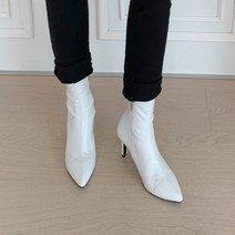 스틸레토 앵클힐 7cm 하이힐 스판 앵클부츠