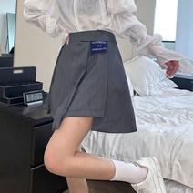 kirahosi 여름 가을 여성 이웨스트 플리츠 a라인 세미 정장 스커트