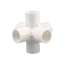 콤비락 파이프 스텐 모듈 앵글 컨넥터 20/25/32/40mm 흰색 PVC 파이프 피팅 스트레이트 엘보 티 크로스 커, I.D 50mm_6 ways