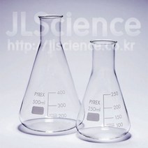 [JLS] PYREX Narrow Neck Erlenmeyer Flask 50ml~1L 파이렉스 삼각플라스크 강화유리삼각플라스크, 300ml