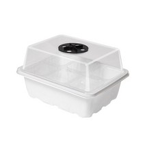 소형비닐하우스 가정용 온실 종자 스타터 트레이 조절식 돔형 식물 재배 키트 습도 배출, 6-hole white