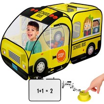 School Bus 팝업 어린이 텐트 사운드 플레이 버튼 유아 및 이상을 위한 볼풀 - 실내 및 실외 어린이집, 한개옵션0