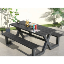 버스정류장 철벤치 공원 야외 마당 발코니 옥외용, 마운틴 셰이프원 파크 체어(블랙)