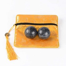 3.5cm1.4인치 다크 그레이 대리석 바오딩 볼 중국 건강 손 운동 공 스트레스 해소 공예 컬렉션 가방 포장, 1.4 Bag Package
