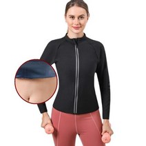 여성용 체중 감량 스웨트 슈트 슬림 피트니스 의류 온열 써모 사우나 레깅스 허리 연습 조끼 바디 셰이퍼 셔츠, XXXL, CHINA, long sleeve shirt