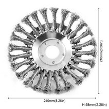 잔디 깎는 기계 충전용 예초기 주행식 2행정 가벼운 동력 예취기 벌초기계 정원 잔디 트리머 헤드 스틸 와이어 잡초 트리밍 도구 정원 잔디 깎는 기계에 대한 둥근 가장자리 잔디, 21x21cm