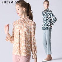 쉬즈미스 플로러 타이넥 플로럴 블라우스