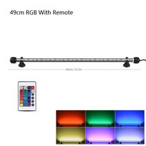 어항무드등 미니수족관 9cm 29cm 39cm 49cm led 수조 램프 led 튜브 전구 9152127leds 바 조명 잠수정 방수 100-240v eu 플러그, 49cm rgb리모컨 포함