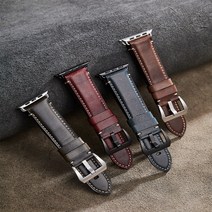 재고정리 독일 crazy horse leather 애플워치호환 가죽스트랩, 알파인그린, 42-44-45mm