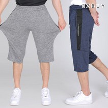 이지바이 자유자재 남성 여름용 시원한 냉감 7부 트레이닝 바지_빅사이즈 운동복 츄리닝