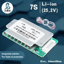 Bisida 7S 24V BMS 충전식 리튬 배터리 보호 보드 10A/15A/20A 18650 이온 팩용 온도 프로브 포함, [04] 25A-Common port