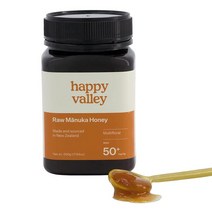 미국직구 해피 밸리 MGO 50+ 생 다화 마누카 꿀 - 진짜 다화 뉴질랜드 마누카 비GMO BPA 프리 포장 추적 가능 양봉(17.6온스), 수량, 상세참조