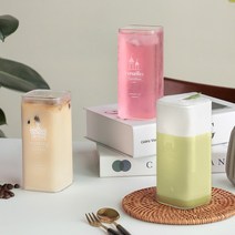 카페 식당 인테리어 효과 사각 내열 유리컵 400ML 3종, C 5-9달라하스트400ml