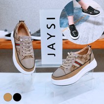 제이시 소가죽 여성 캐주얼 키높이 스니커즈 5CM K049