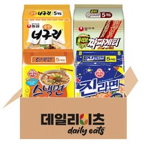 [데일리이츠] 봉지라면 멀티팩 순한맛 혼합 4종 (진라면 순한맛 + 스낵면 + 짜파게티 + 너구리 순한맛), 2세트
