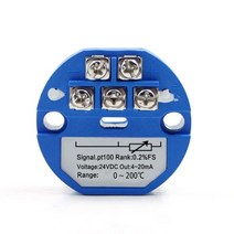 PT100타입에서 4-20mA -50-500-500-100200도 RTD 입력 출력 DC24V 열 저항 온도 송신기, 0-200 Celsius