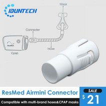 코골이 기구 성인 숙면 교정기 양압기 확장기 Resmed Airmini CPAPHumidX Plus HME 코튼 필터 나가는 모바일 전원 케이블 교체 여행 휴대용 액세서리, Tube Interface