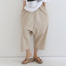 애플망고샵 빅사이즈 오버핏 7부 띵크 배기 밴딩팬츠 캐주얼 바지