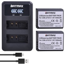 캐논 2Pcs 1500mAh LP-E10 LP E10 LPE10 배터리 LED USB 듀얼 충전기 Canon EOS Rebel T3 T5 T6 T7 1100D 1200D 1300D