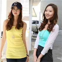 셀러허브 여성패션 [오노마] ONM 골지 롱민소매 롱나시 엑스끈 포인트 언더웨어 코디
