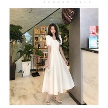HGD 원피스 검정 원피스 프렌치 드레스 스퀘어넥원피스 와플 원피스 롱 원피스