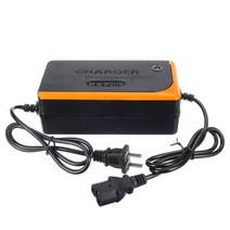 킥보드충전기 48v 12ah 전기 자전거 자전거 스쿠터 오토바이 충전기 스마트 전원 공급 장치 납산 배터리 충전기 48v 1.8a 12ah, 주황색, 1개