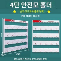 안전모 걸이대 보관함 보관대 거치대 정리 정리대 2구 4구 작업, 벽걸이형 4단 20포지션, 1개