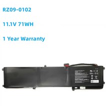 노트북 배터리 Razer Blade RZ09 용 RZ09-0102 노트북 배터리 RZ09-01161E31 14 11.1V 71WH/6400mAh, 한개옵션0