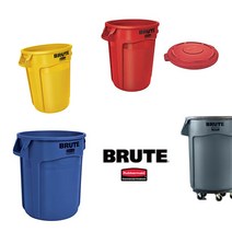 러버메이드 벤티드 브루트 원형 컨테이너 BRUTE 휴지통 다용도 정리함 원두보관 사료통, 흰색(뚜껑O), 75L