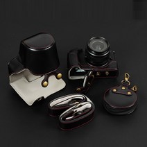 캐논 M6 마이크로 단일 Eos M50 M5 M200 M100 200D 세대 M6mark2 보호 가죽 케이스, M50/세대15-45/22Mm럭셔리블랙