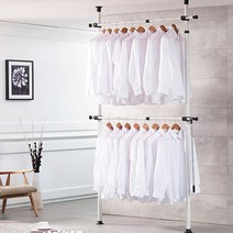 튼튼한 철제 두꺼운 행거 2단 드레스룸 국산, 38파이행거 2단