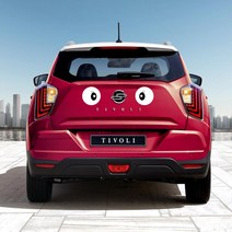 간지 티볼리 왕눈이 눈모양 눈동자 눈알 눈깔 졸음방지 스티커 랩핑 필름 DIY 튜닝 용품, J_ 01_동그란 눈, 대형(흰테두리)