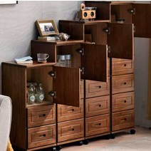 이동식수납장 침실 거실 빈티지 캐비닛 원목 서랍장, 30x40x78-옵션사진참조