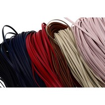 5mm 가죽랍빠끈 납작가죽끈, 블랙