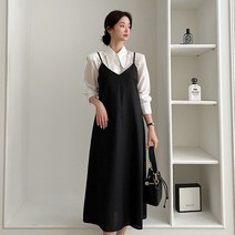 퍼니걸스 6236 베이직 린넨 뷔스티에 무지 롱 나시 원피스 여성의류