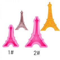 3D 파리 에펠 탑 모델링 장식 퐁당 실리콘 몰드 초콜릿 케이크 베이킹 몰드 액세서리 A287, Grey, L 14.5x10.5x2.5cm