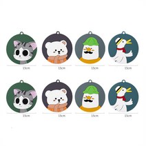 실리콘 핫패드 미끄럼 방지 식탁 매트 방열 단열 테이블 보호 패드 가정용 컵 받침 러블리 캐릭터 휴대용 수납, 8매 콤비, 색깔-02