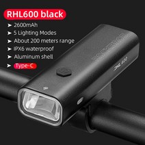 자전거캠 블랙박스 바디캠 자전거 C 타입 2000mAh, 3.RHL600 black Type-C