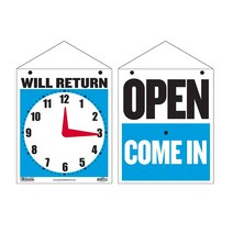 [Bazic]Clock Sign WILL RETURN/OPEN signage 미국 빈티지