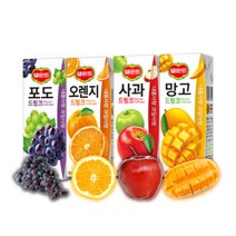 델몬트 드링크 팩 망고 오렌지 포도 사과 190ml 24팩 롯데칠성 주스 쥬스 간식 음료, 포도 190ml 24팩