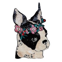 영화사 꽃왕관 강아지 와펜 276x185mm, 1개, 블랙