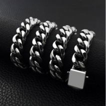 보드미 써지컬스틸 볼드커브체인 목걸이 10mm