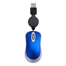 사랑스러운 미니 유선 마우스 개폐식 USB 케이블 인체 공학적 사무실 컴퓨터 PC 노트북 게임 마우스, 파랗게
