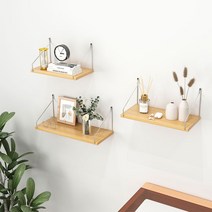 소하임 다용도 1단 벽걸이 선반 3종 세트, 우드
