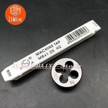 나사 직경 표준 기계 탭 원형 다이 수공구 세트 HSS 0.5 0.75 1.0 1.25 피치 태핑 M8 M9, 1pcs 다이 1pcs 탭